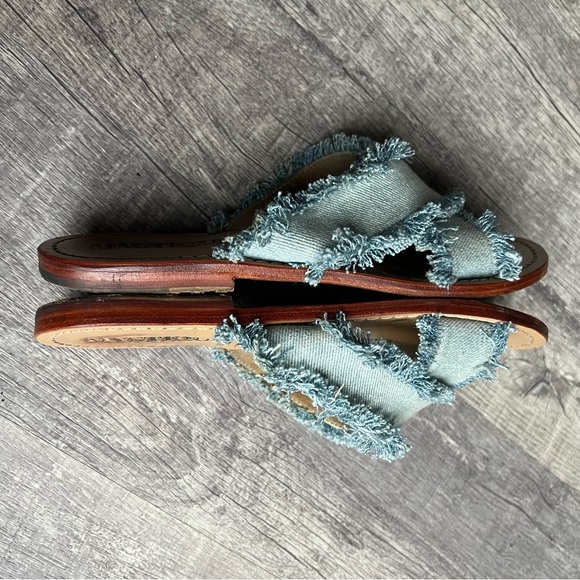 Mystique Crisscross Denim Slides Size 7 - Picture 6 of 10